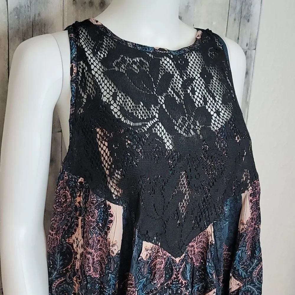 FREE PEOPLE COUNT Me In Trapeze black combo tunic - Picture 3 of 9